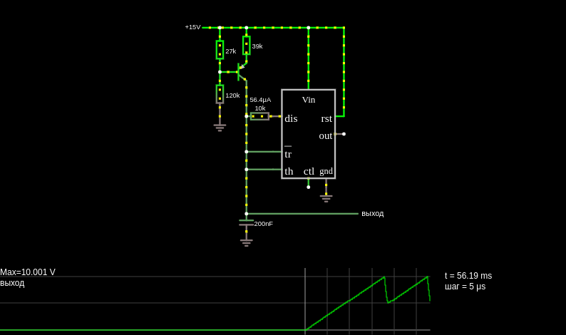 Пилообразный генератор на чипе 555