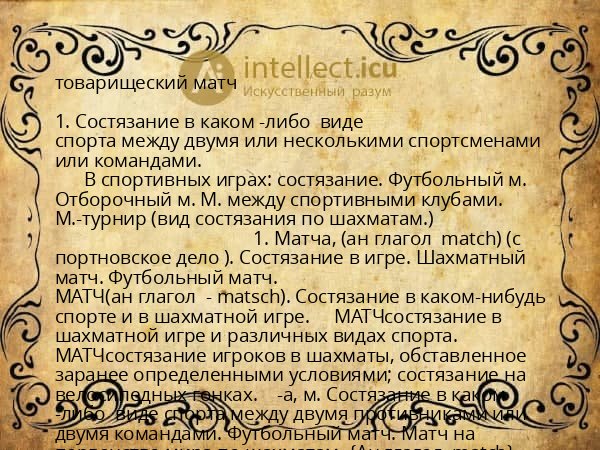 товарищеский матч