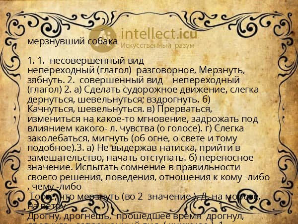 мерзнувший собака