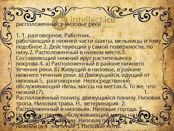 расположенный в низовье реки