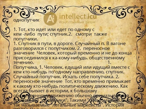 однопутчик