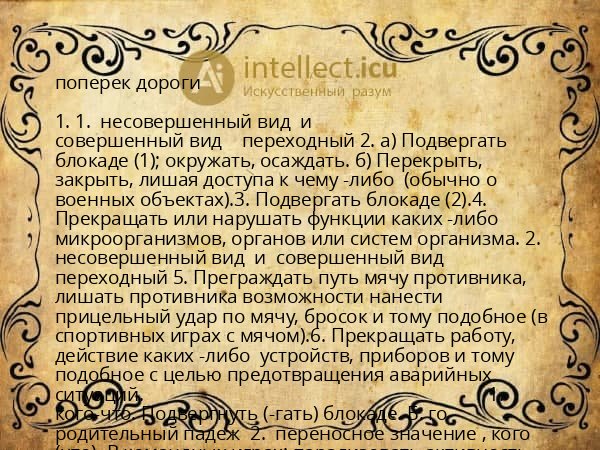 поперек дороги