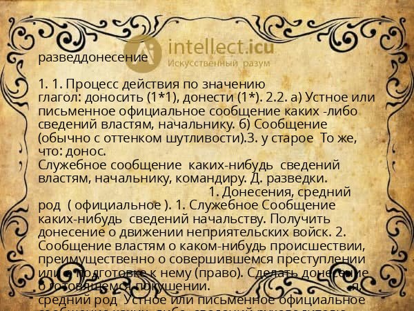 разведдонесение