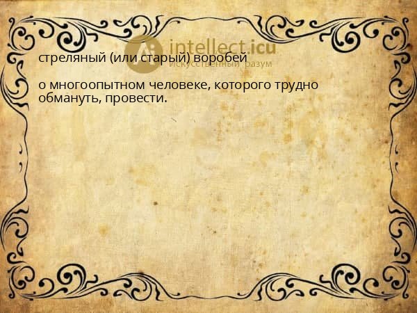 стреляный (или старый) воробей