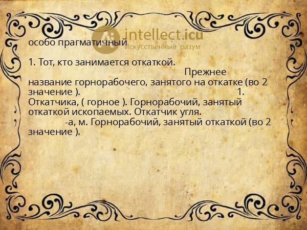 особо прагматичный