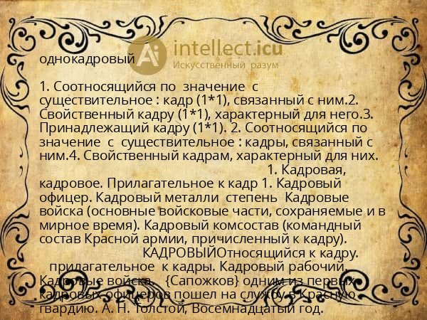 однокадровый