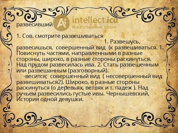 развесивший