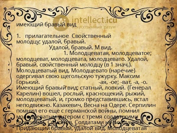имеющий бравый вид