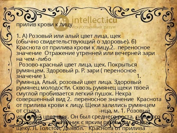 прилив крови к лицу