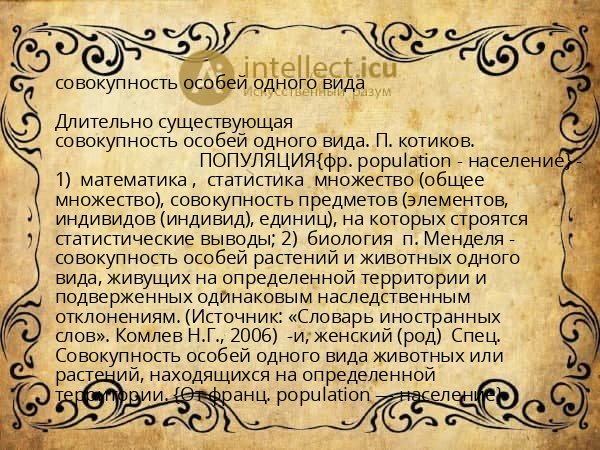совокупность особей одного вида