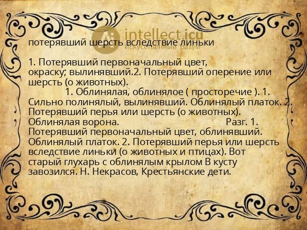 потерявший шерсть вследствие линьки