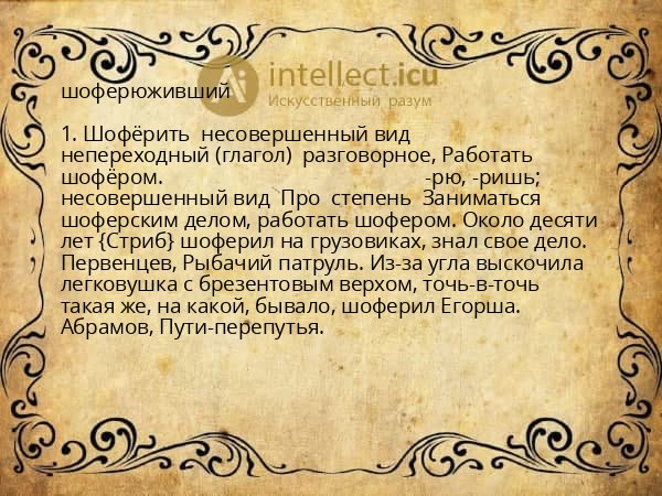шоферюживший