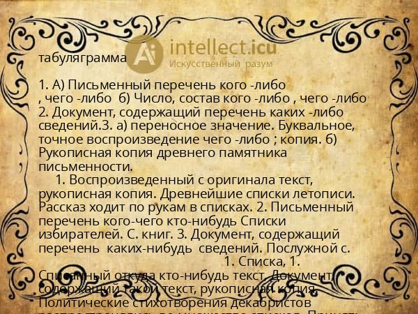 табуляграмма