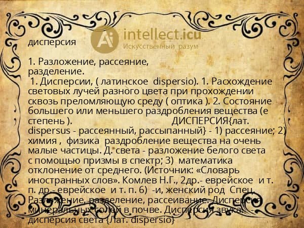 дисперсия