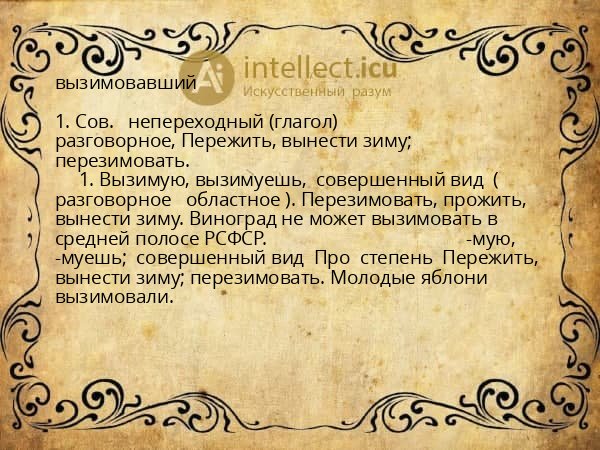 вызимовавший