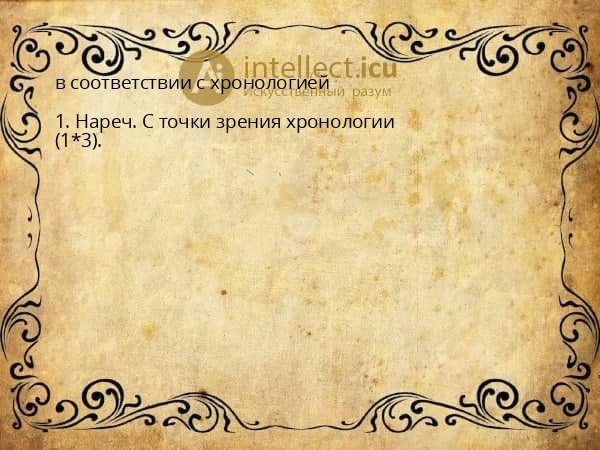 в соответствии с хронологией