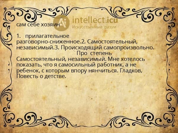 сам себе хозяин