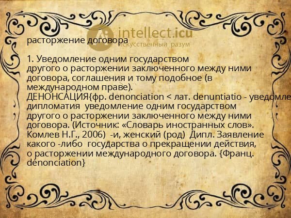 расторжение договора
