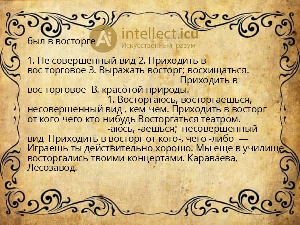 был в восторге