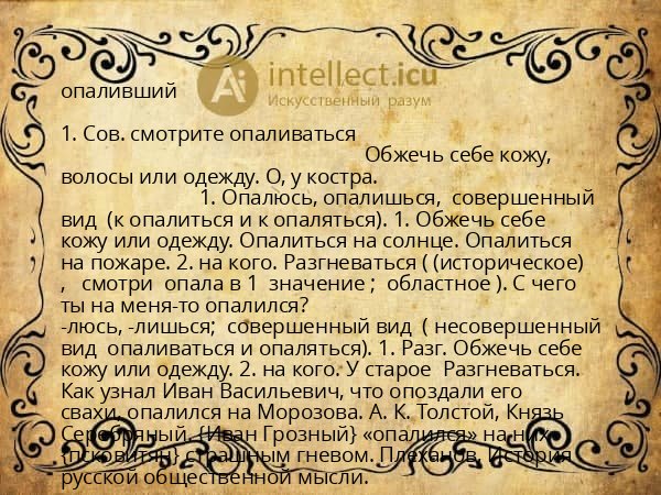 опаливший