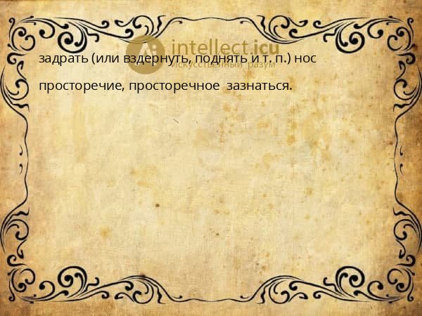 задрать (или вздернуть, поднять и т. п.) нос