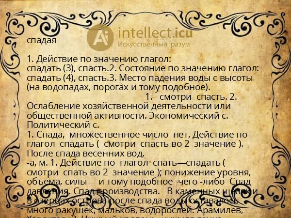 спадая