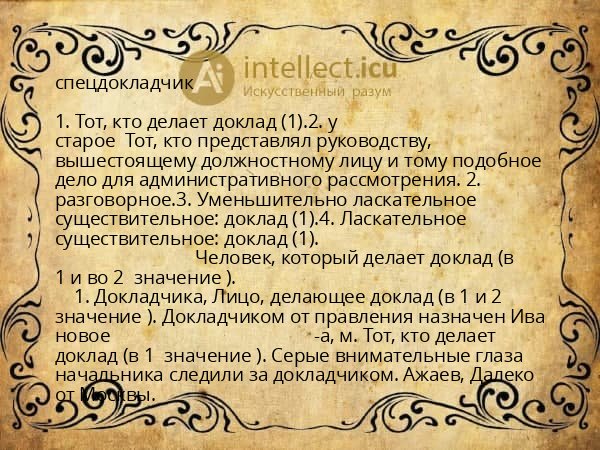 спецдокладчик