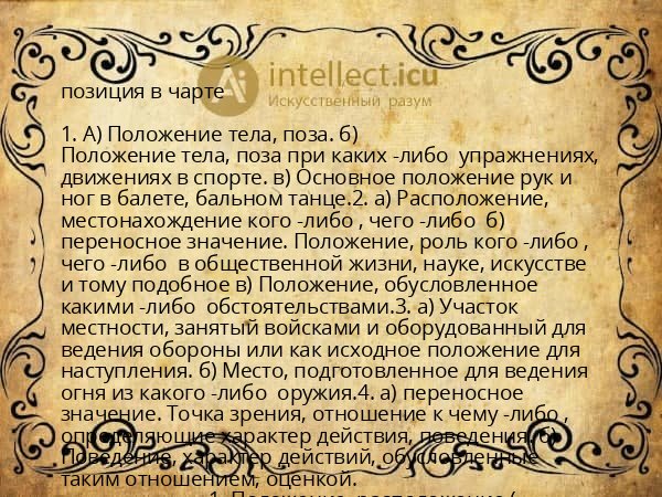 позиция в чарте