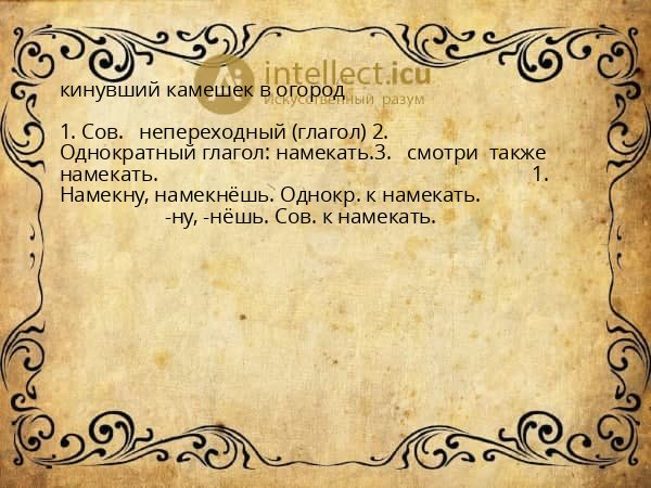 кинувший камешек в огород