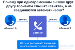 Почему при одновременном вызове друг другу абоненты слышат «занято», а не <span class='search'>соединяются </span>автоматически?