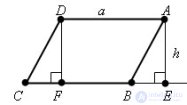 Площадь <span class='search'>параллелограмма </span>