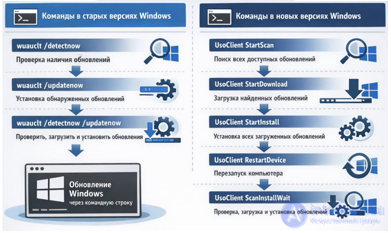 Как принудительно проверить наличие обновлений для Windows через wuauclt или UsoClient