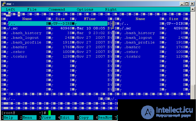 закарлючки (крякизяблы) в Midnight Commander mc