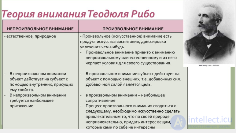 Теория внимания Рибо  (моторная теория) и ее критика