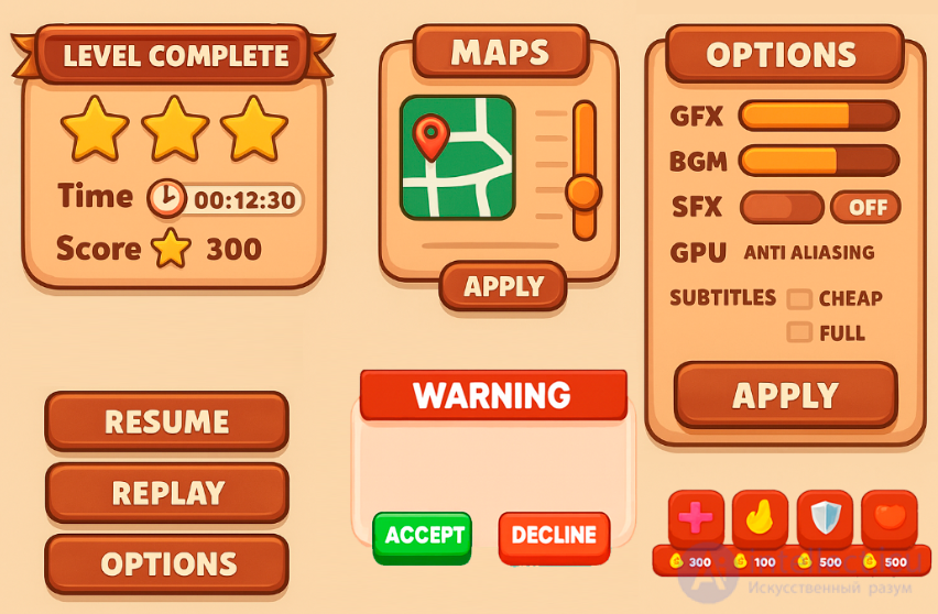 Типы и дизайн интерфейсов игр, которые помогают игроку взаимодействовать с игрой