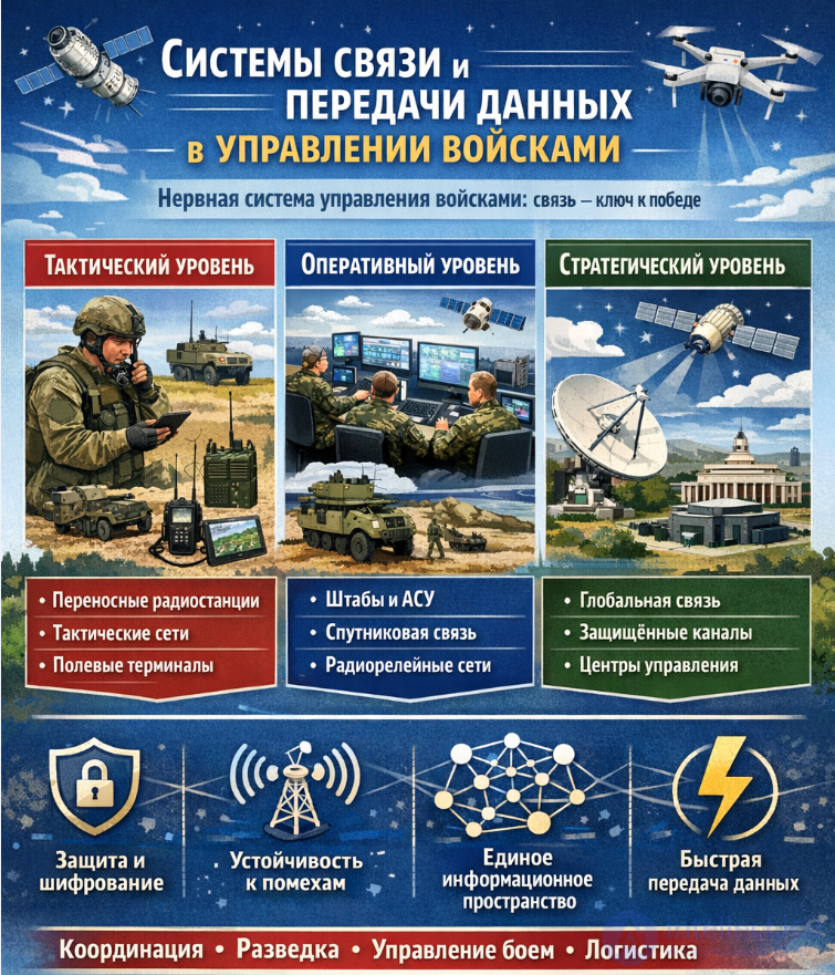 Системы связи и передачи данных в управлении войсками