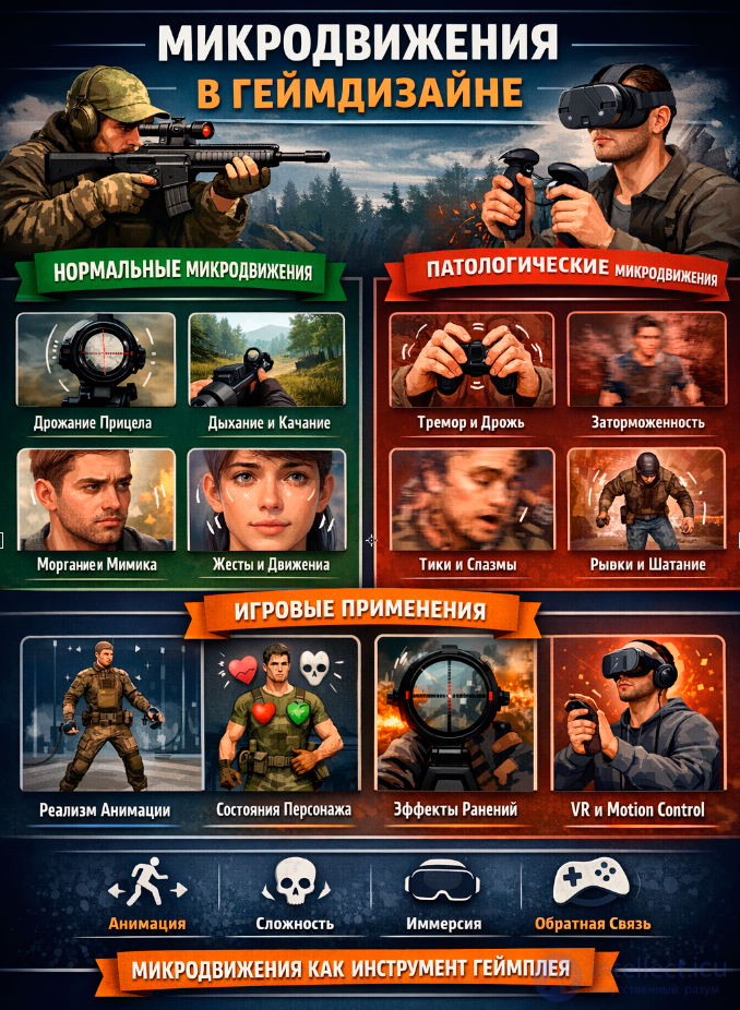 Виды микродвижений человека с точки зрения компьютерных игр и геймдизайна