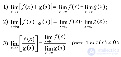 2.4. Теоремы о пределах, Раскрытие неопределенностей от дробно-рациональных  функций