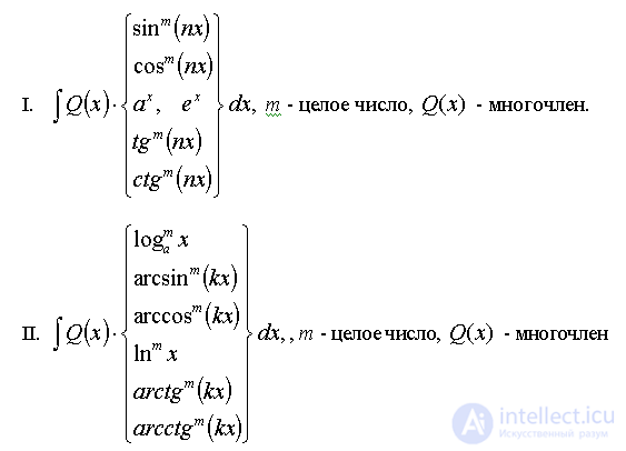 3.2. Основные методы интегрирования  3.2.1. Интегрирование по частям