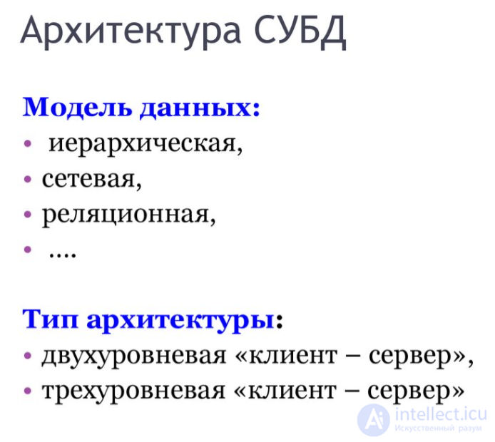 Лекция 2. СУБД, Функции СУБД. Типовая организация СУБД. Примеры