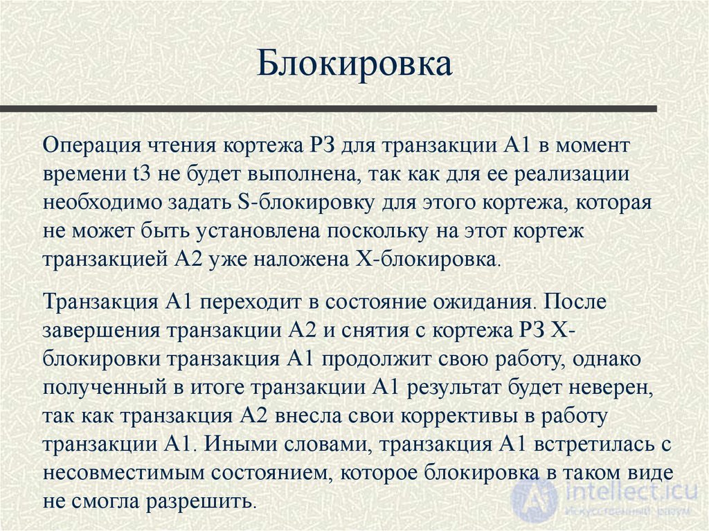 Лекция 10. Управление транзакциями, сериализация транзакций Понятия и презентация