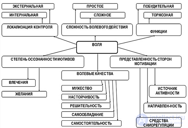 15. Воля - как психический процесс, сущность, патология, подавление,  Структура волевого действия (акта)