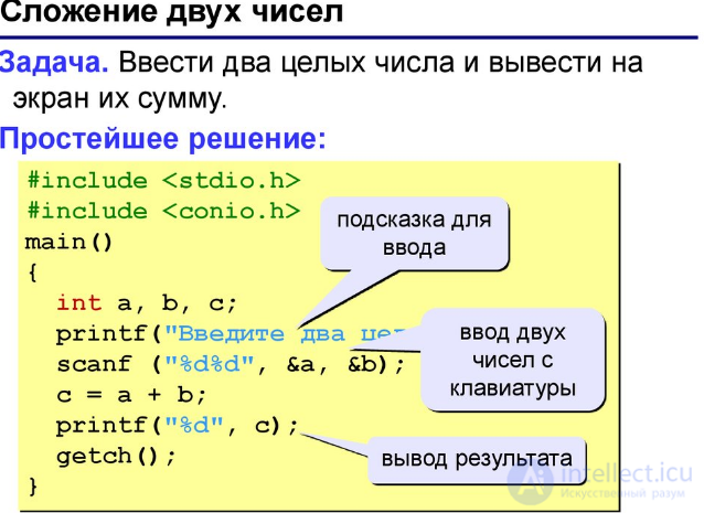 8.5. Операции, выражения и операторы.	в языке Си