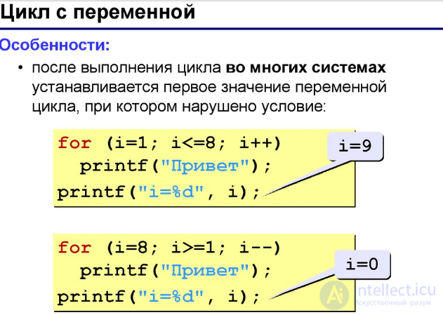 8.7. Реализация циклов в языке Си.