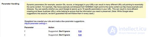 Укажите Google какие параметры URL адресов игнорировать