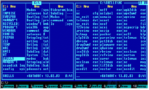 Norton commander dos. Оболочка ОС Norton Commander. MS dos Интерфейс оболочка. Интерфейс программы оболочки Norton Commander. Интерфейс пользователя операционной системы MS dos.