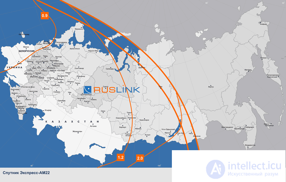 определение диаметра спутниковой антенны по карте покрытия спутника