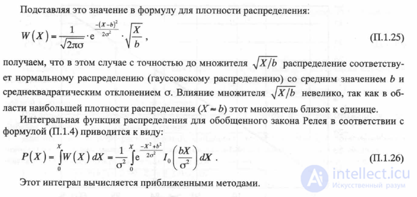 П.1.4. Законы распределения случайных величин, используемые в математических моделях.