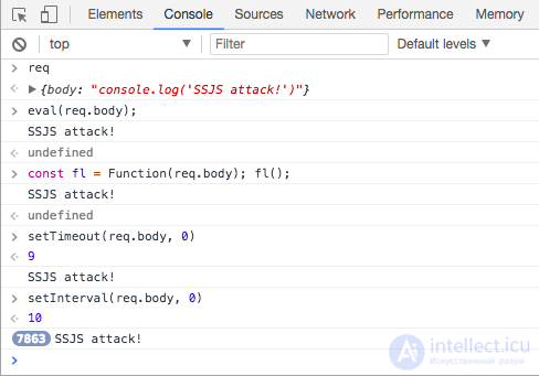 JavaScript   Инъекция Server-Side JavaScript Injection (SSJSI) ,NoSQL Injection, Code injection