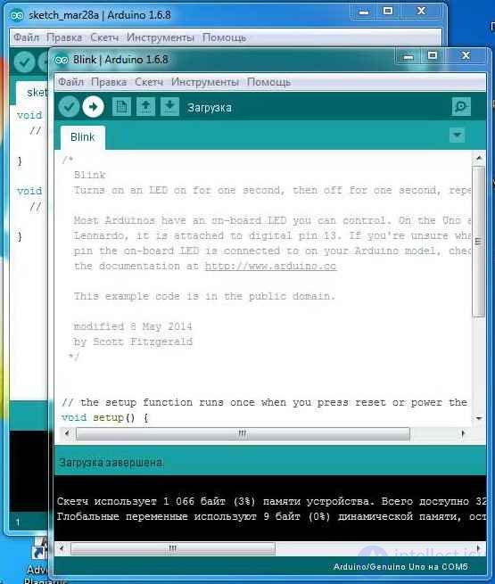 Установка программного обеспечения Arduino IDE, подключение платы к компьютеру